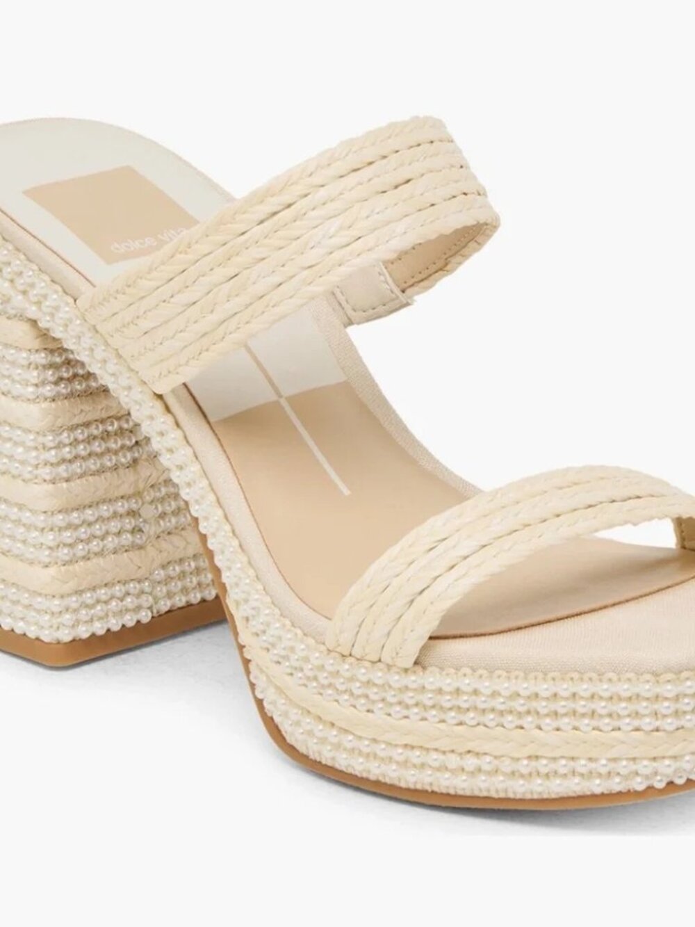 NWT Dolce Vita Alani Faux Pearl Platform Sandal Heels - Size 8